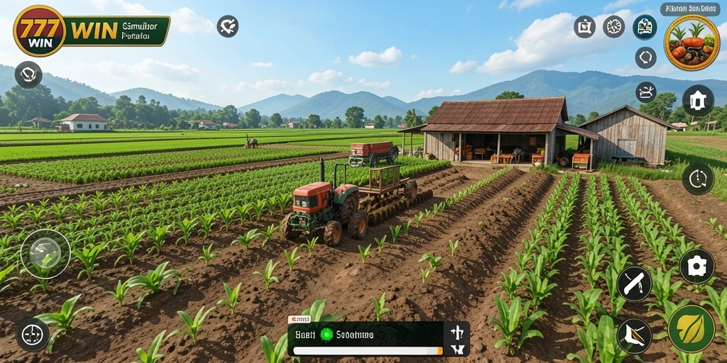Gameplay seru 777WIN dengan berbagai aktivitas pertanian.