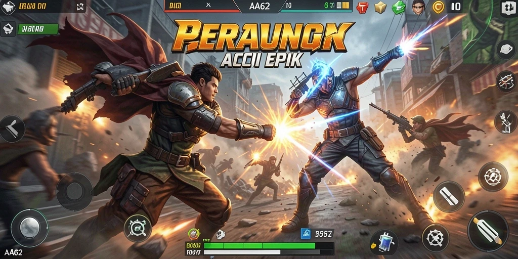 Tampilan gameplay paling menarik dalam AA62 dengan aksi yang seru.