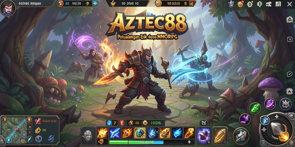 Gameplay menakjubkan AZTEC88 dengan aksi pertempuran yang mendebarkan.