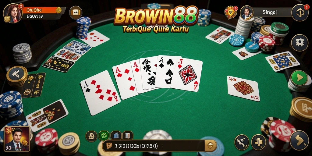 Screenshot gameplay BROWIN88 menampilkan aksi seru QiuQiu.