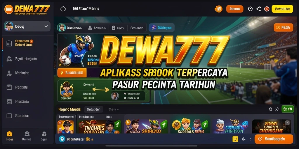 Tampilan utama DEWA777 dengan pilihan taruhan olahraga yang menarik.