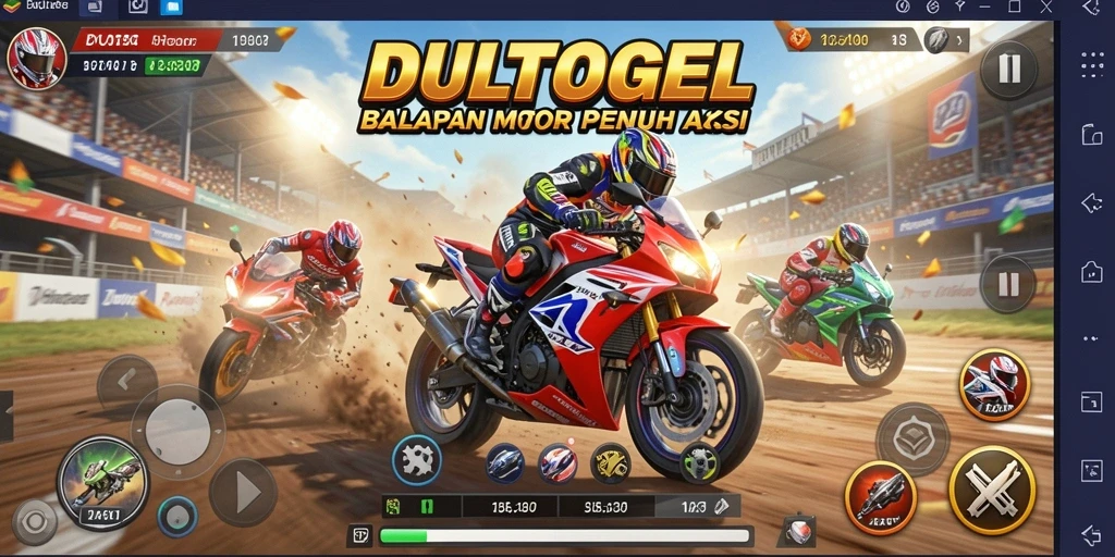 Gameplay seru DULTOGEL dengan balapan motor