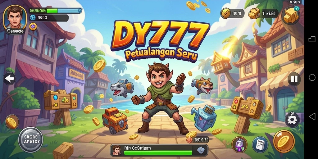 Tampilan gameplay menarik dan penuh warna dari DY777.