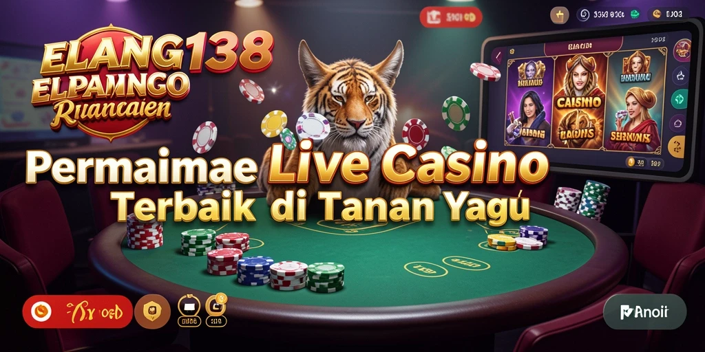 Screenshot ELANG138 menampilkan dealer live dan suasana kasino yang mendebarkan.