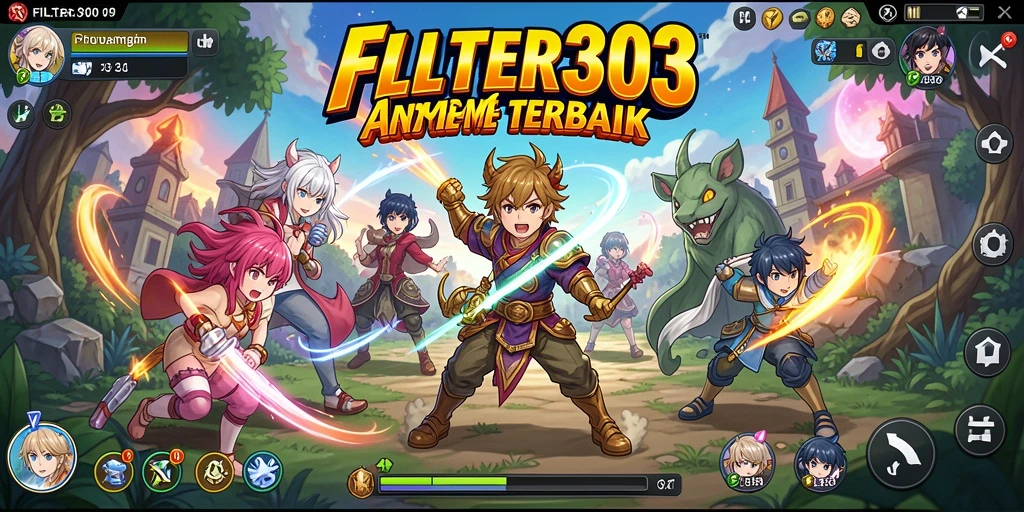 Tampilan gameplay FILTER303 yang menarik dengan karakter Anime yang unik.