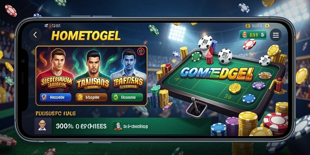 Tampilan menarik dari HOMETOGEL yang menampilkan gameplay Sportsbook.