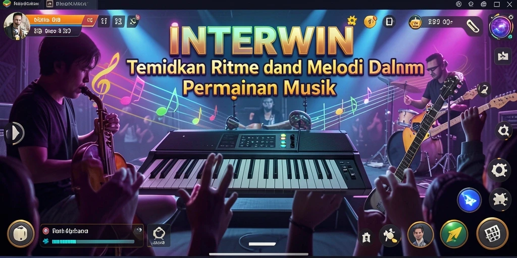 Screenshot menunjukkan gameplay INTERWIN yang menyenangkan dengan berbagai pilihan lagu.