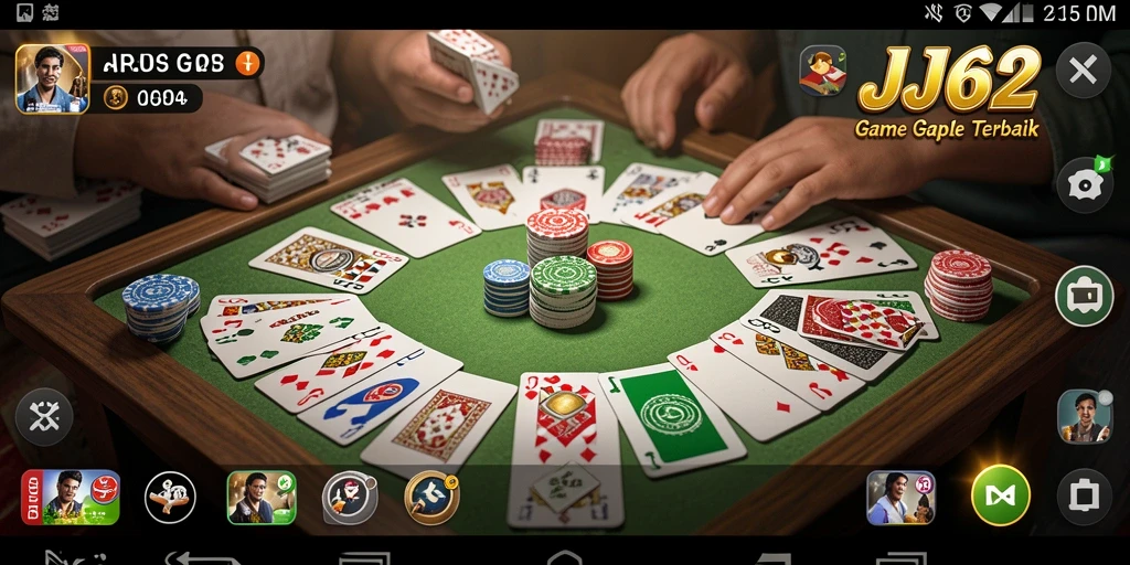 Tampilan gameplay seru dalam permainan Gaple JJ62.