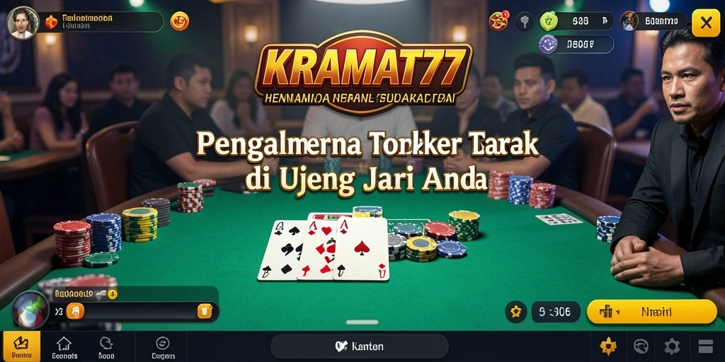 Screenshot gameplay KRAMAT77 yang mendebarkan dalam aksi poker.