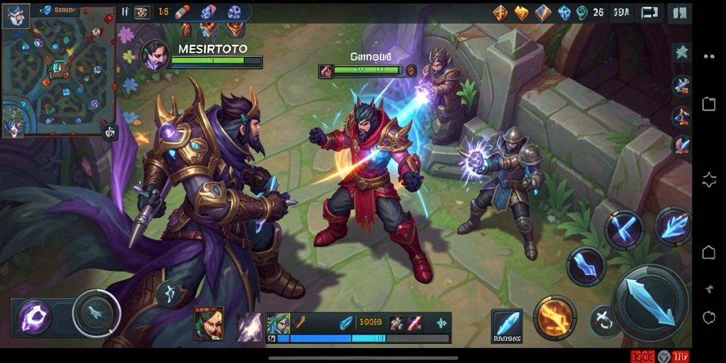 Tangkapan layar utama gameplay MOBA MESIRTOTO dalam aksi.
