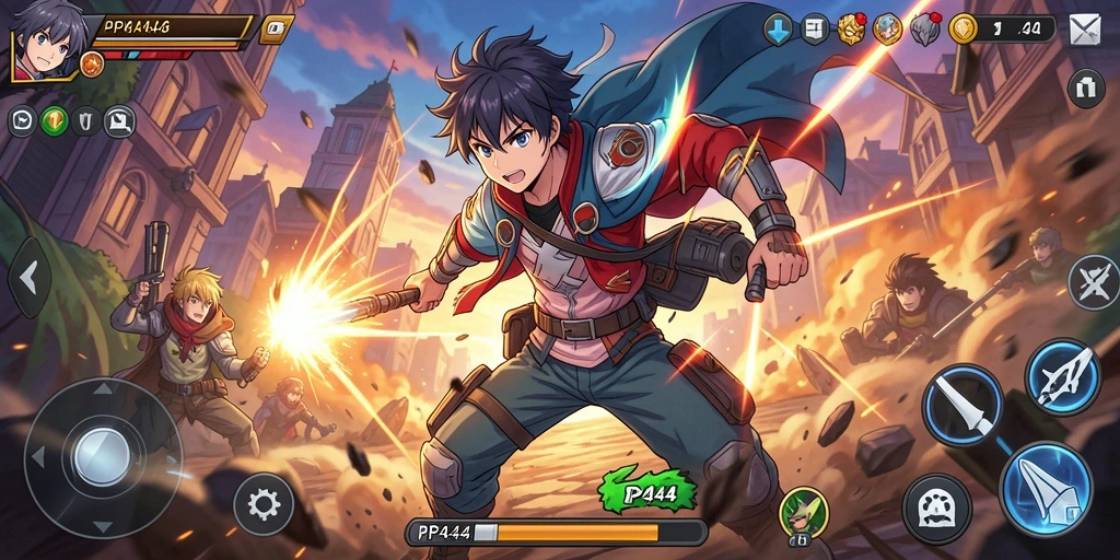 Gameplay PP444 yang menarik dengan karakter anime yang menawan.