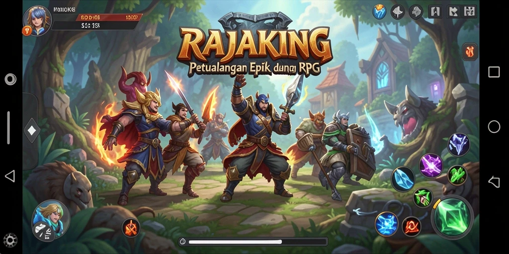 Gameplay menarik RAJAKING dengan petualangan RPG yang menantang.
