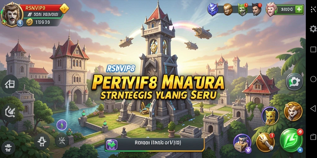 Screenshot RSNVIP8 menampilkan gameplay Tower Defense yang mendebarkan.