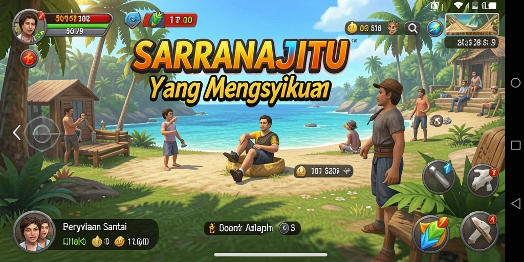 Tampilan gameplay SARANAJITU yang menarik dan penuh warna.