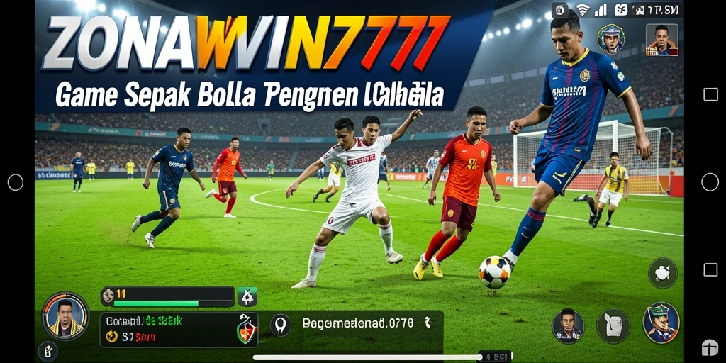 Tampilan gameplay ZONAWIN777 menampilkan aksi sepak bola yang mendebarkan.