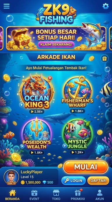 Screenshot aplikasi zk9 yang menunjukkan fitur utama.